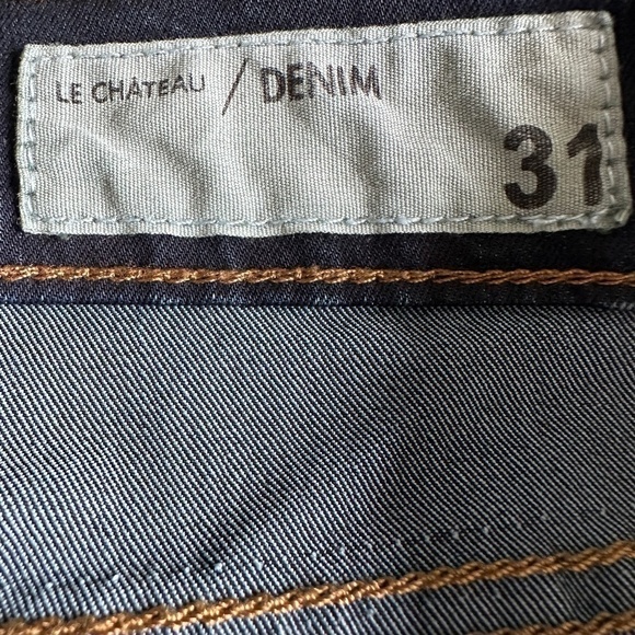 Le Chateau - Classic Straight Leg  Dark Wash Demin Jeans with Fading - Size 31 - Picture 6 of 10
